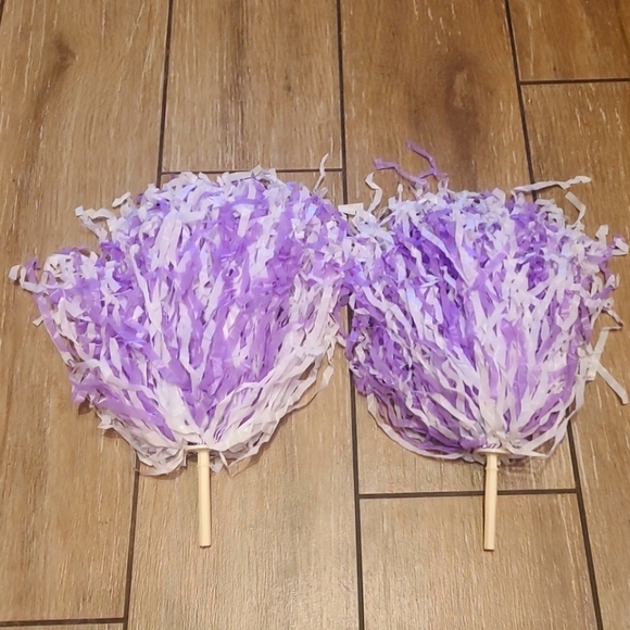 Bicycle Bike Streamers Pom Poms Lavender Purple & White - Picture 4 of 4